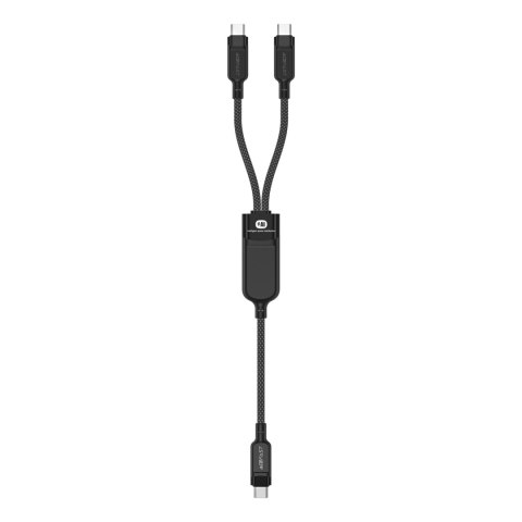 2w1 Kabel przewód podwójny USB-C - 2x USB-C 100W 480Mb/s - czarny 2w1 Kabel przewód podwójny USB-C - 2x USB-C 100W 480Mb/s - czarny
