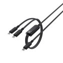 2w1 Kabel przewód podwójny USB-C - 2x USB-C 100W 480Mb/s - czarny 2w1 Kabel przewód podwójny USB-C - 2x USB-C 100W 480Mb/s - czarny