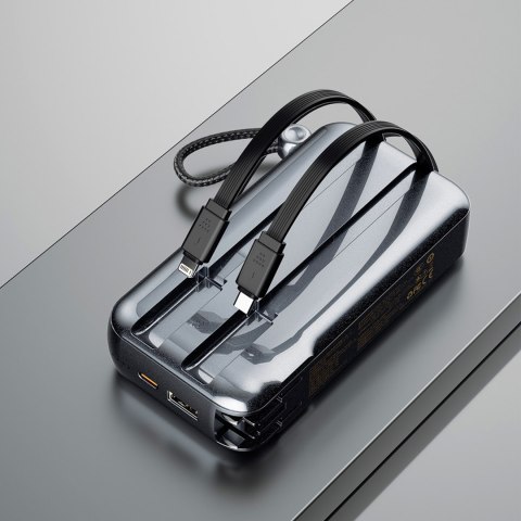 2w1 Ładowarka sieciowa UK US EU + powerbank 10000mAh USB-C USB-A - szara 2w1 Ładowarka sieciowa UK US EU + powerbank 10000mAh USB-C USB-A - szara