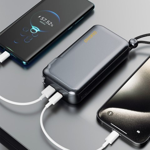 2w1 Ładowarka sieciowa UK US EU + powerbank 10000mAh USB-C USB-A - szara 2w1 Ładowarka sieciowa UK US EU + powerbank 10000mAh USB-C USB-A - szara