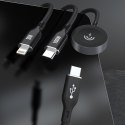 3w1 Kabel przewód USB-C - USB-C / iPhone Lightning / ładowarka do Apple Watch PD 100W 1.2m - czarny 3w1 Kabel przewód USB-C - USB-C / iPhone Lightning / ładowarka do Apple Watch PD 100W 1.2m - czarny