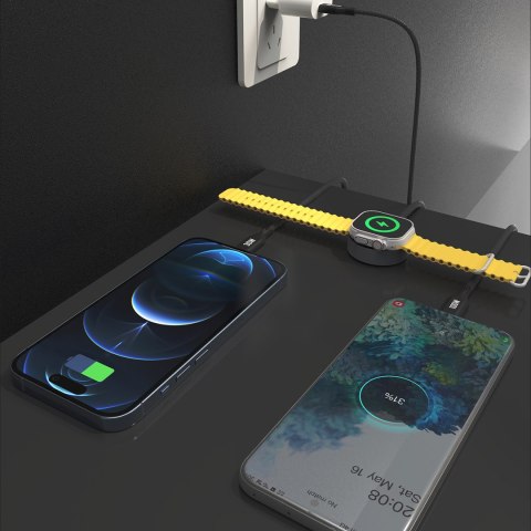 3w1 Kabel przewód USB-C - USB-C / iPhone Lightning / ładowarka do Apple Watch PD 100W 1.2m - czarny 3w1 Kabel przewód USB-C - USB-C / iPhone Lightning / ładowarka do Apple Watch PD 100W 1.2m - czarny