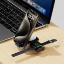 3w1 Ładowarka A11Pro+ indukcyjna 15W do telefonu smartwatcha słuchawek - czarna 3w1 Ładowarka A11Pro+ indukcyjna 15W do telefonu smartwatcha słuchawek - czarna