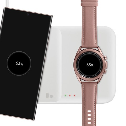 3w1 Ładowarka sieciowa Samsung Trio indukcyjna do telefonu / Galaxy Watch / Buds - biała 3w1 Ładowarka sieciowa Samsung Trio indukcyjna do telefonu / Galaxy Watch / Buds - biała