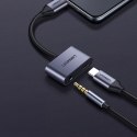 Adapter audio dwuportowy USB-C (męski) - mini jack 3.5mm / USB-C (żeński) - szary Adapter audio dwuportowy USB-C (męski) - mini jack 3.5mm / USB-C (żeński) - szary