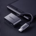 Adapter audio dwuportowy USB-C (męski) - mini jack 3.5mm / USB-C (żeński) - szary Adapter audio dwuportowy USB-C (męski) - mini jack 3.5mm / USB-C (żeński) - szary