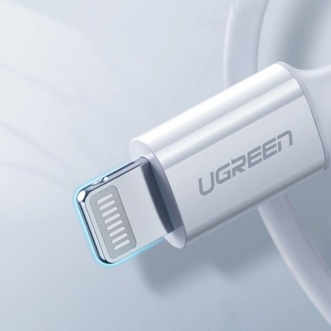 Kabel przewód MFi USB-C - iPhone Lightning 20W 3A 0.25m - biały