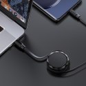 Kabel przewód USB-C - USB-C zwijany z organizerem 60W - czarny Kabel przewód USB-C - USB-C zwijany z organizerem 60W - czarny