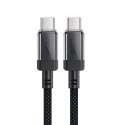 Kabel przewód USB-C z nylonowym oplotem PD 60W 480Mb/s - czarny Kabel przewód USB-C z nylonowym oplotem PD 60W 480Mb/s - czarny