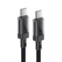 Kabel przewód USB-C z nylonowym oplotem PD 60W 480Mb/s - czarny Kabel przewód USB-C z nylonowym oplotem PD 60W 480Mb/s - czarny