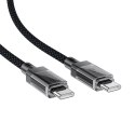 Kabel przewód USB-C z nylonowym oplotem PD 60W 480Mb/s - czarny Kabel przewód USB-C z nylonowym oplotem PD 60W 480Mb/s - czarny