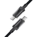 Kabel przewód USB-C z nylonowym oplotem PD 60W 480Mb/s - czarny Kabel przewód USB-C z nylonowym oplotem PD 60W 480Mb/s - czarny