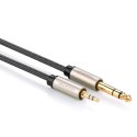 Kabel przewód audio TRS mini jack 3.5mm - jack 6.35mm 5m - szary Kabel przewód audio TRS mini jack 3.5mm - jack 6.35mm 5m - szary