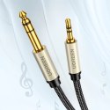 Kabel przewód audio TRS mini jack 3.5mm - jack 6.35mm 5m - szary Kabel przewód audio TRS mini jack 3.5mm - jack 6.35mm 5m - szary