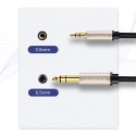 Kabel przewód audio TRS mini jack 3.5mm - jack 6.35mm 5m - szary Kabel przewód audio TRS mini jack 3.5mm - jack 6.35mm 5m - szary