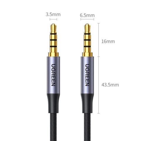 Kabel przewód audio mini jack 3.5mm - mini jack 3.5mm 1m - szary Kabel przewód audio mini jack 3.5mm - mini jack 3.5mm 1m - szary