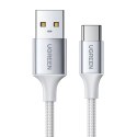 Kabel przewód w oplocie USB-A - USB-C QC 3.0 3A 0.5m - biały
