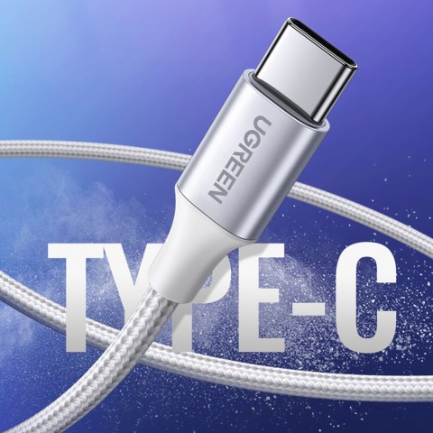 Kabel przewód w oplocie USB-A - USB-C QC 3.0 3A 0.5m - biały