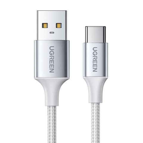Kabel przewód w oplocie USB-A - USB-C QC 3.0 3A 1.5m - biały