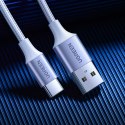 Kabel przewód w oplocie USB-A - USB-C QC 3.0 3A 1.5m - biały