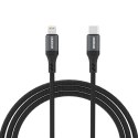 Kabel przewód z oplotem L3CL USB-C - Lightning 30W 2m - czarny Kabel przewód z oplotem L3CL USB-C - Lightning 30W 2m - czarny