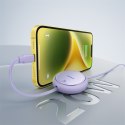 Kabel przewód zwijany Free2Pull USB-C - iPhone Lightning 20W 1m - fioletowy