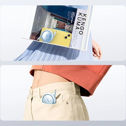 Kabel przewód zwijany Free2Pull USB-C - iPhone Lightning 20W 1m - niebieski