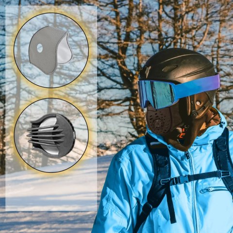 Kominiarka sportowa z maską i filtrem New Velvet rower motor narty treking - czarna Kominiarka sportowa z maską i filtrem New Velvet rower motor narty treking - czarna