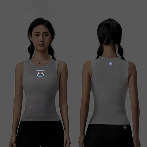 Koszulka kamizelka rowerowa tkanina 3D damska szybkoschnąca XL / XXL - biała Koszulka kamizelka rowerowa tkanina 3D damska szybkoschnąca XL / XXL - biała