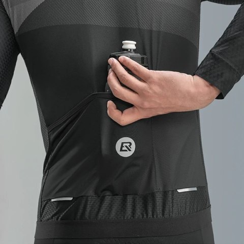 Koszulka kolarska rowerowa z długim rękawem wiosna/lato L - czarna Koszulka kolarska rowerowa z długim rękawem wiosna/lato L - czarna