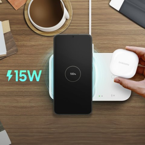Ładowarka Samsung Wireless Charger Duo indukcyjna 15W - biała Ładowarka Samsung Wireless Charger Duo indukcyjna 15W - biała