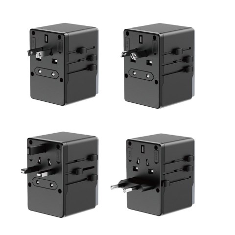 Ładowarka adapter podróżny GAN PRO 3 65W EU / US / JP / AUS / UK 2x USB-C 2x USB-A - czarny Ładowarka adapter podróżny GAN PRO 3 65W EU / US / JP / AUS / UK 2x USB-C 2x USB-A - czarny
