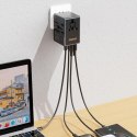 Ładowarka adapter podróżny GAN PRO 3 65W EU / US / JP / AUS / UK 2x USB-C 2x USB-A - czarny Ładowarka adapter podróżny GAN PRO 3 65W EU / US / JP / AUS / UK 2x USB-C 2x USB-A - czarny