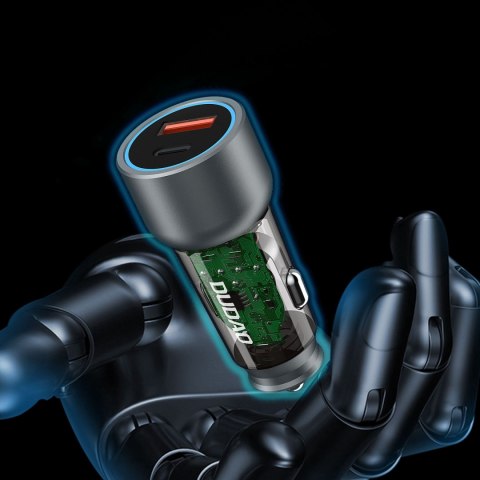 Ładowarka samochodowa R4T 30W USB-A USB-C - szara Ładowarka samochodowa R4T 30W USB-A USB-C - szara