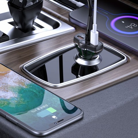 Ładowarka samochodowa R78 78W USB-C PD / 2xUSB-A QC - czarna Ładowarka samochodowa R78 78W USB-C PD / 2xUSB-A QC - czarna