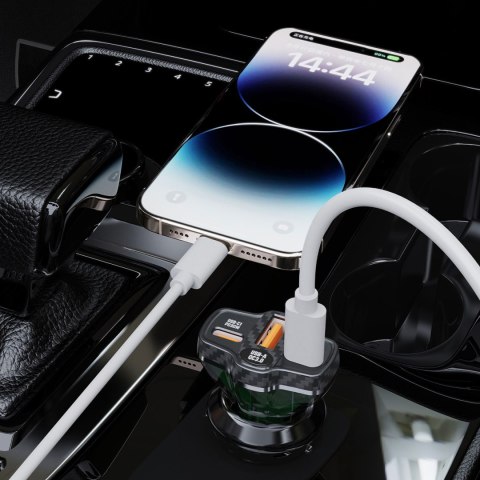 Ładowarka samochodowa R78 78W USB-C PD / 2xUSB-A QC - czarna Ładowarka samochodowa R78 78W USB-C PD / 2xUSB-A QC - czarna