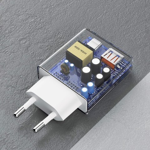 Ładowarka sieciowa GaN A30EUL 30W USB-A USB-C - biała Ładowarka sieciowa GaN A30EUL 30W USB-A USB-C - biała