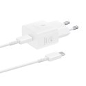Ładowarka sieciowa GaN Samsung 25W SFC z kablem USB-C - biała Ładowarka sieciowa GaN Samsung 25W SFC z kablem USB-C - biała