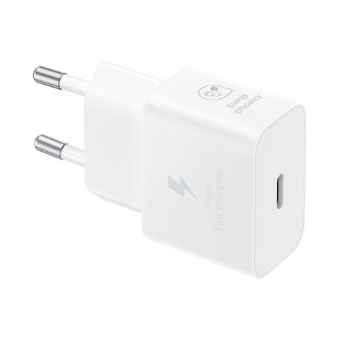 Ładowarka sieciowa GaN Samsung 25W SFC z kablem USB-C - biała Ładowarka sieciowa GaN Samsung 25W SFC z kablem USB-C - biała