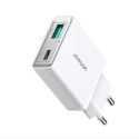 Mała i supercienka ładowarka sieciowa 20W USB-A USB-C - biała