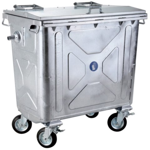 Metalowy stalowy kontener na odpady śmieci popiół ogniotrwały EN 840-2 660L Metalowy stalowy kontener na odpady śmieci popiół ogniotrwały EN 840-2 660L