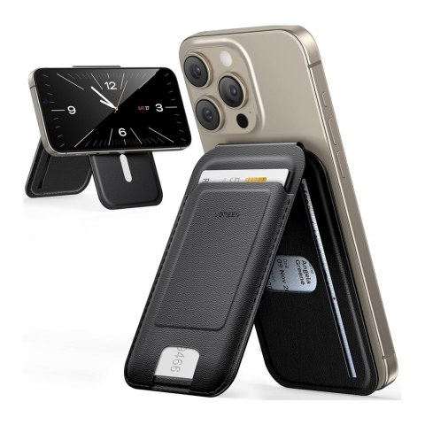 Portfel na karty Magnetic Wallet MagSafe z podstawką - czarny