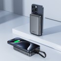 Powerbank magnetyczny 10000mAh indukcyjny 2x USB-C PD 30W + kabel USB-C - czarny Powerbank magnetyczny 10000mAh indukcyjny 2x USB-C PD 30W + kabel USB-C - czarny