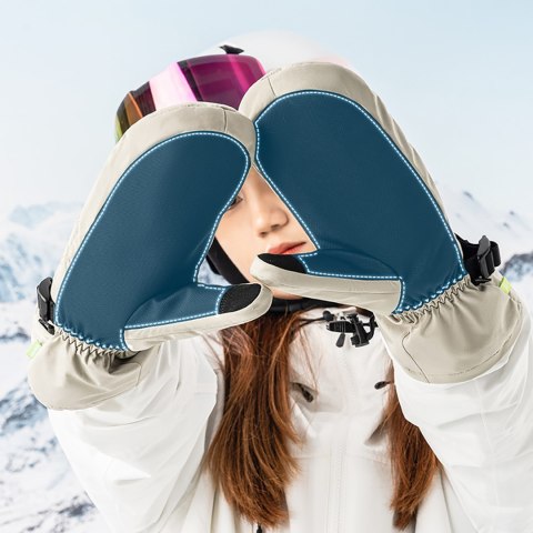 Rękawiczki narciarskie bez palców Full Length rozmiar M wodoodporne - beżowe Rękawiczki narciarskie bez palców Full Length rozmiar M wodoodporne - beżowe