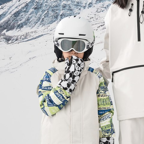 Rękawiczki narciarskie dziecięce bez palców Panda Heat rozmiar S - czarne/białe Rękawiczki narciarskie dziecięce bez palców Panda Heat rozmiar S - czarne/białe