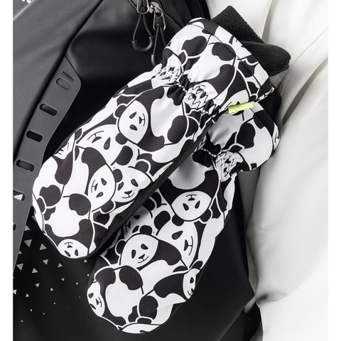 Rękawiczki narciarskie dziecięce bez palców Panda Heat rozmiar S - czarne/białe Rękawiczki narciarskie dziecięce bez palców Panda Heat rozmiar S - czarne/białe