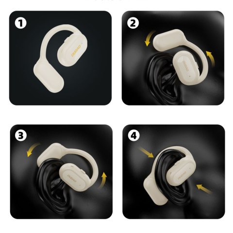 Słuchawka biznesowa OWS U4A z mikrofonem do rozmów Bluetooth 5.3 IPX5 - biała Słuchawka biznesowa OWS U4A z mikrofonem do rozmów Bluetooth 5.3 IPX5 - biała