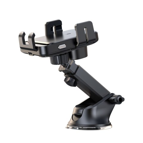 Uchwyt elektryczny z ładowarką indukcyjną 15W na deskę rozdzielczą - czarny Uchwyt elektryczny z ładowarką indukcyjną 15W na deskę rozdzielczą - czarny