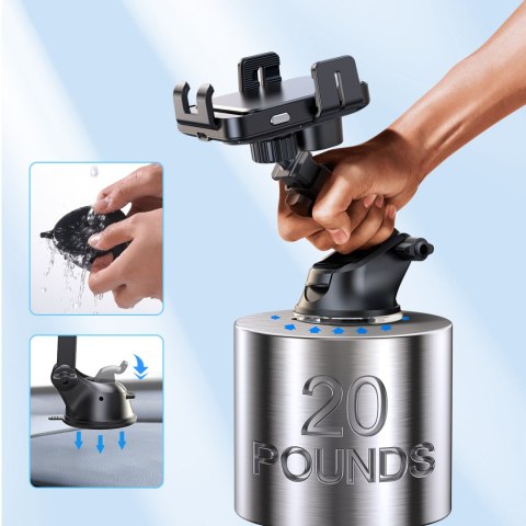 Uchwyt elektryczny z ładowarką indukcyjną 15W na deskę rozdzielczą - czarny Uchwyt elektryczny z ładowarką indukcyjną 15W na deskę rozdzielczą - czarny