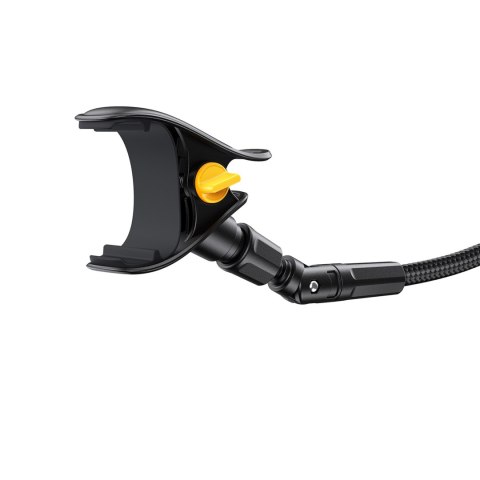 Uchwyt na telefon biurkowy z elastycznym ramieniem typu gęsia szyja - czarna